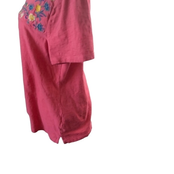 Talbot Cotton Popover Top Women LP Pink with Multicolor Floral Embroidery - Picture 5 of 9
